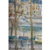Serge Belloni (1925-2005) – Les Quais de Paris, l’Île Saint-Louis et les Bouquinistes huile sur bois vers 1980 14