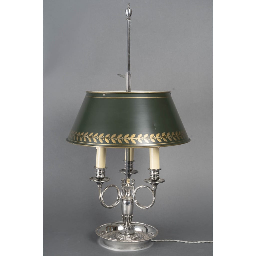 Lampe bouillotte en bronze argenté 2