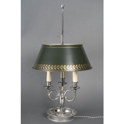 Lampe bouillotte en bronze argenté 2