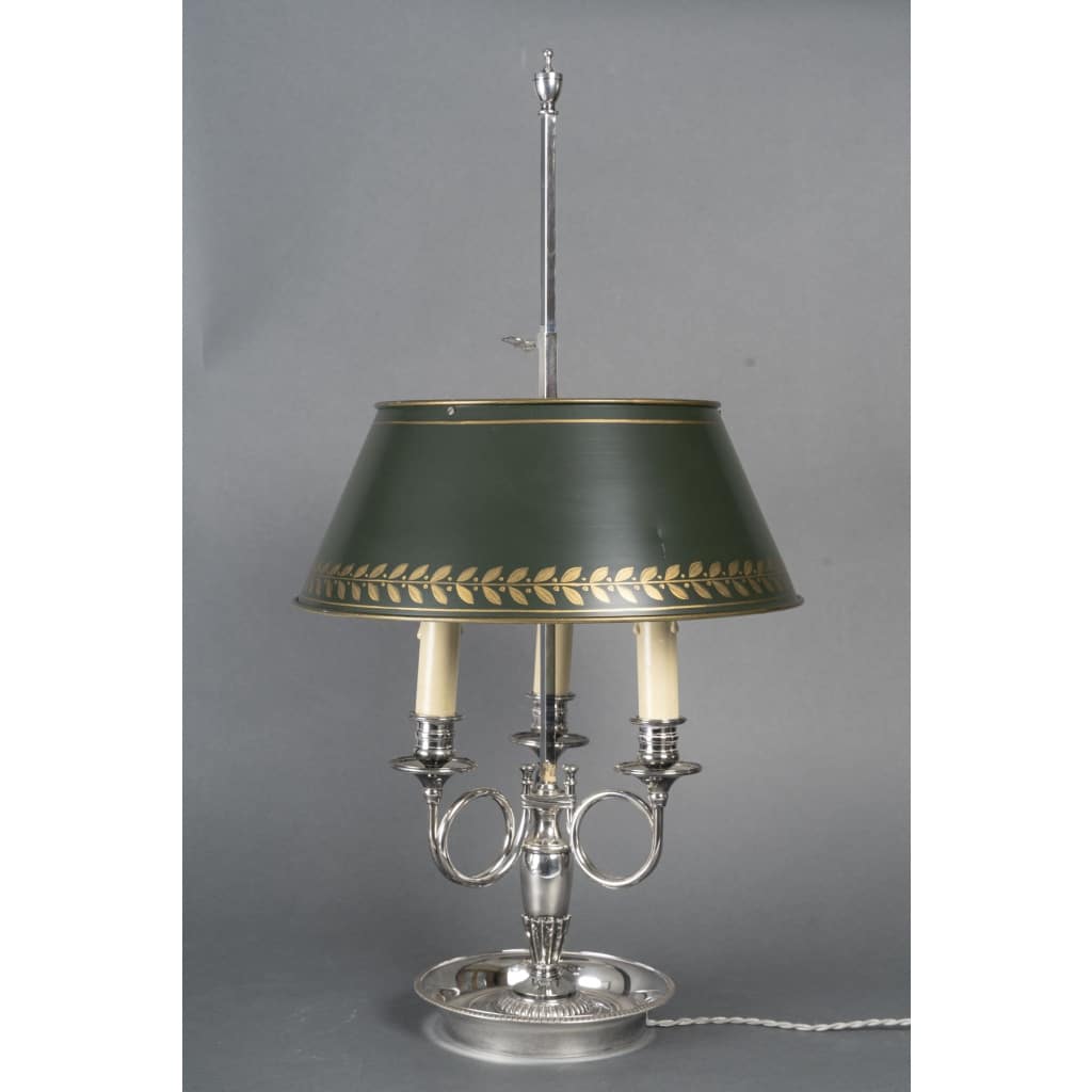 Lampe bouillotte en bronze argenté 12