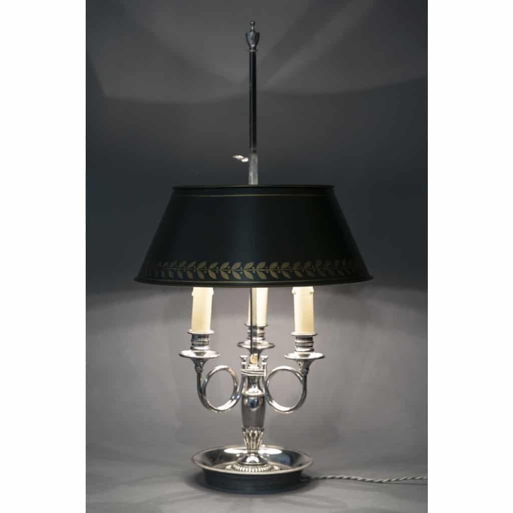 Lampe bouillotte en bronze argenté 9