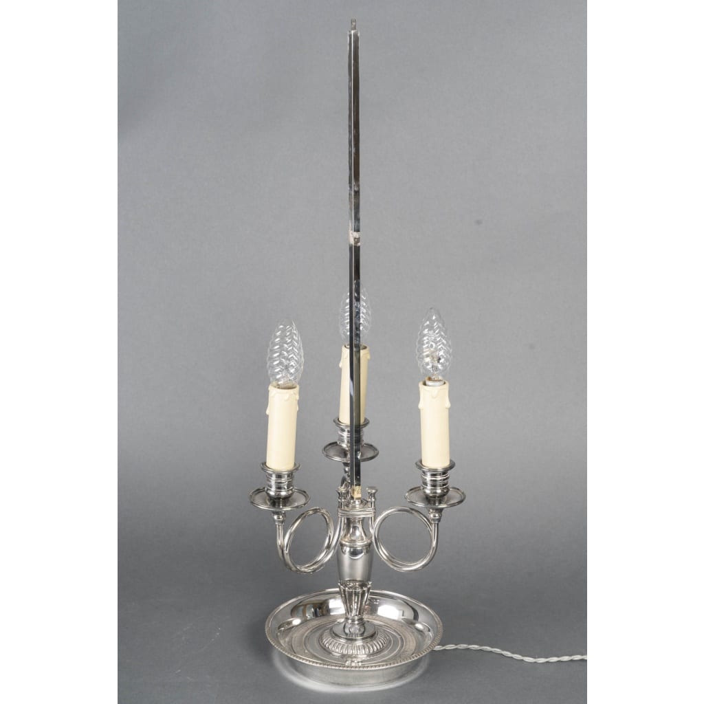 Lampe bouillotte en bronze argenté 8