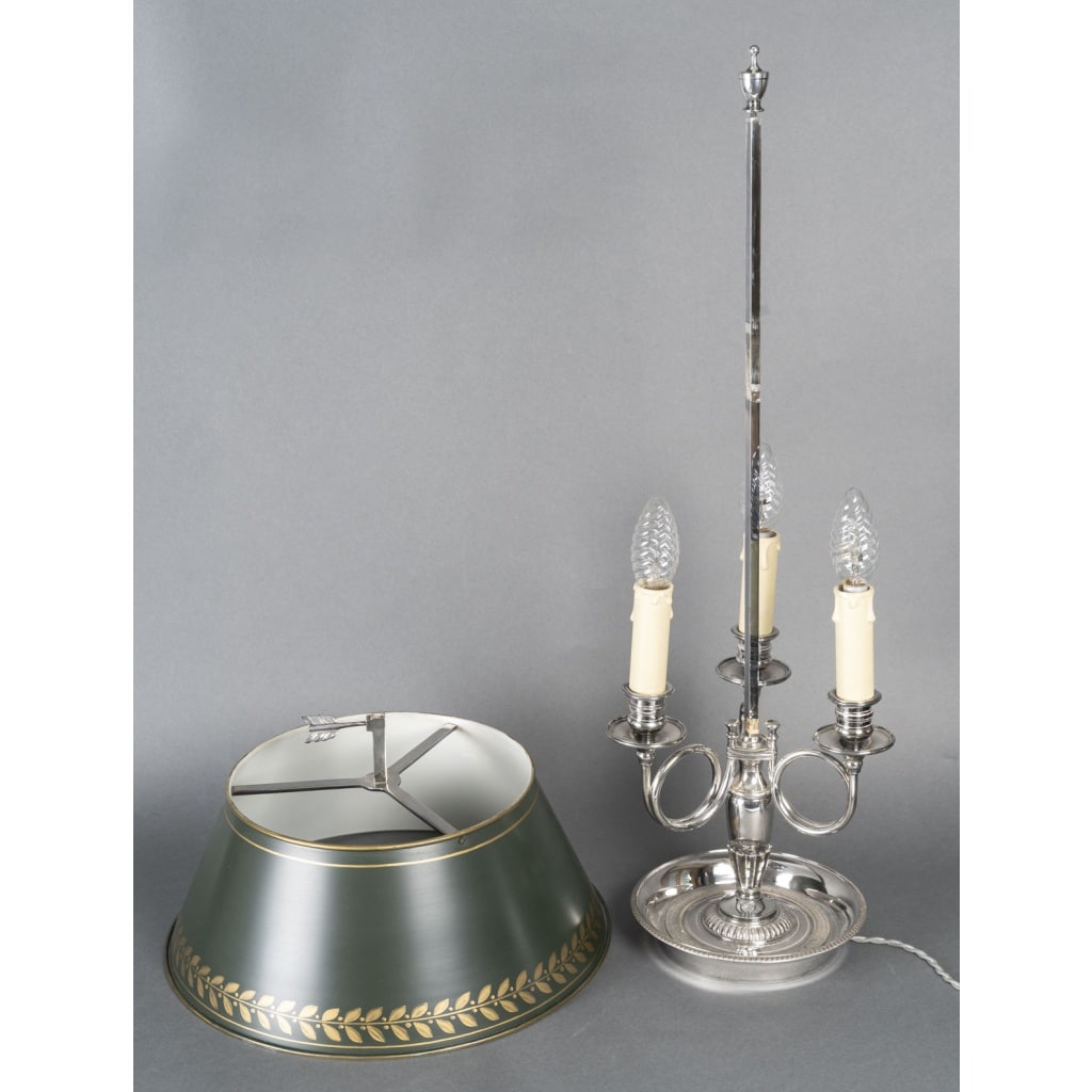 Lampe bouillotte en bronze argenté 6