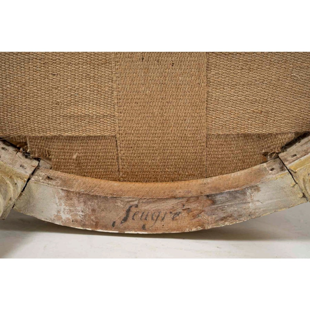 Paire de Fauteuils en hêtre laqué d’Époque Louis XVI vers 1780-1790 13 Paire de Fauteuils en hêtre laqué d’Époque Louis XVI vers 1780-1790 13