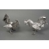 Orfèvre ESCHWEGE Paire de coqs combattant en argent massif circa 1950 25 Orfèvre ESCHWEGE Paire de coqs combattant en argent massif circa 1950 25