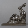Sculpture – Groupe De Deux Lapins , Maurice Frécourt (1890-1961) – Bronze 14