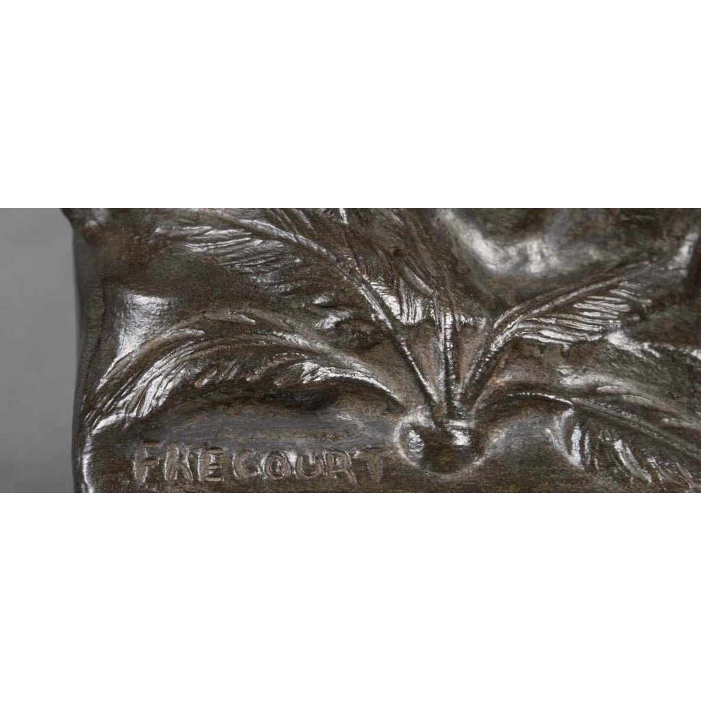 Sculpture – Groupe De Deux Lapins , Maurice Frécourt (1890-1961) – Bronze 9