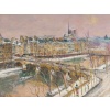 Serge Belloni (1925-2005) – Le Pont Marie, l’Île Saint-Louis et Notre-Dame sous la neige huile sur bois vers 1980 10