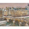 Serge Belloni (1925-2005) – Le Pont Marie, l’Île Saint-Louis et Notre-Dame sous la neige huile sur bois vers 1980 11