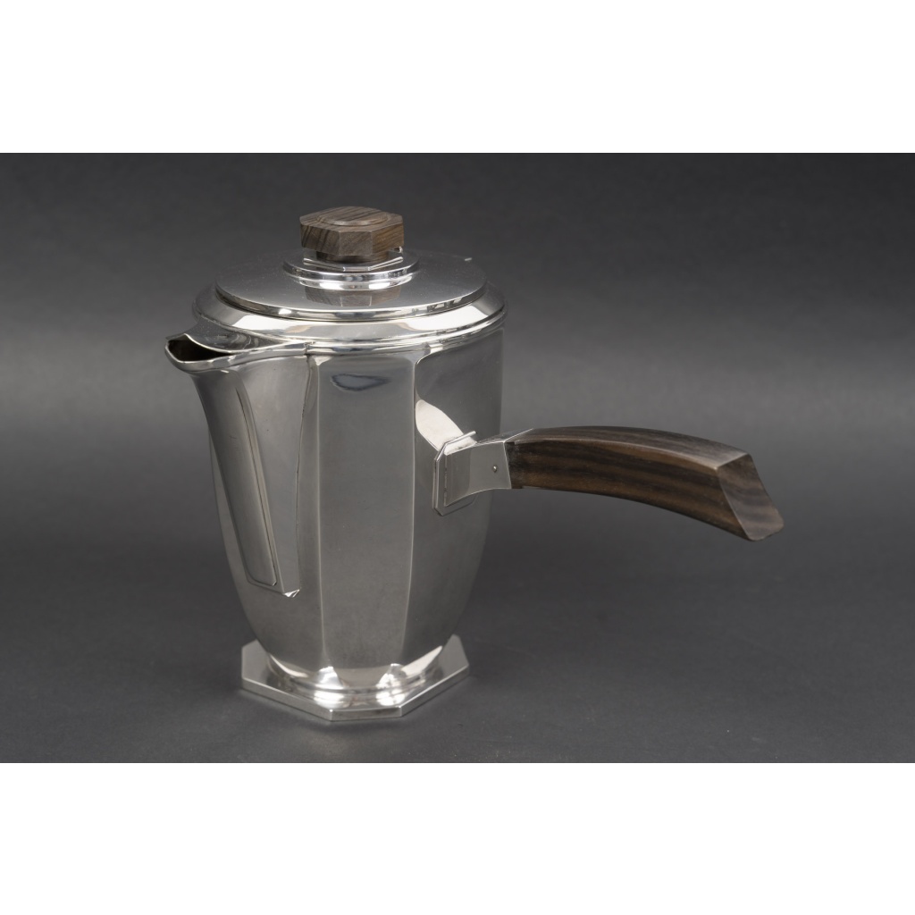 Ernest PROST Service à thé, café et chocolat en argent massif – ART DECO vers 1930 4 Ernest PROST Service à thé, café et chocolat en argent massif – ART DECO vers 1930 4