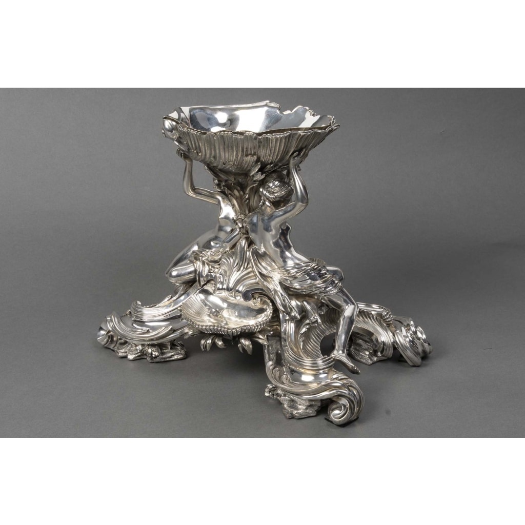 BOIN TABURET Centre de table en bronze argenté Epoque NAPOLEON III 17 BOIN TABURET Centre de table en bronze argenté Epoque NAPOLEON III 17