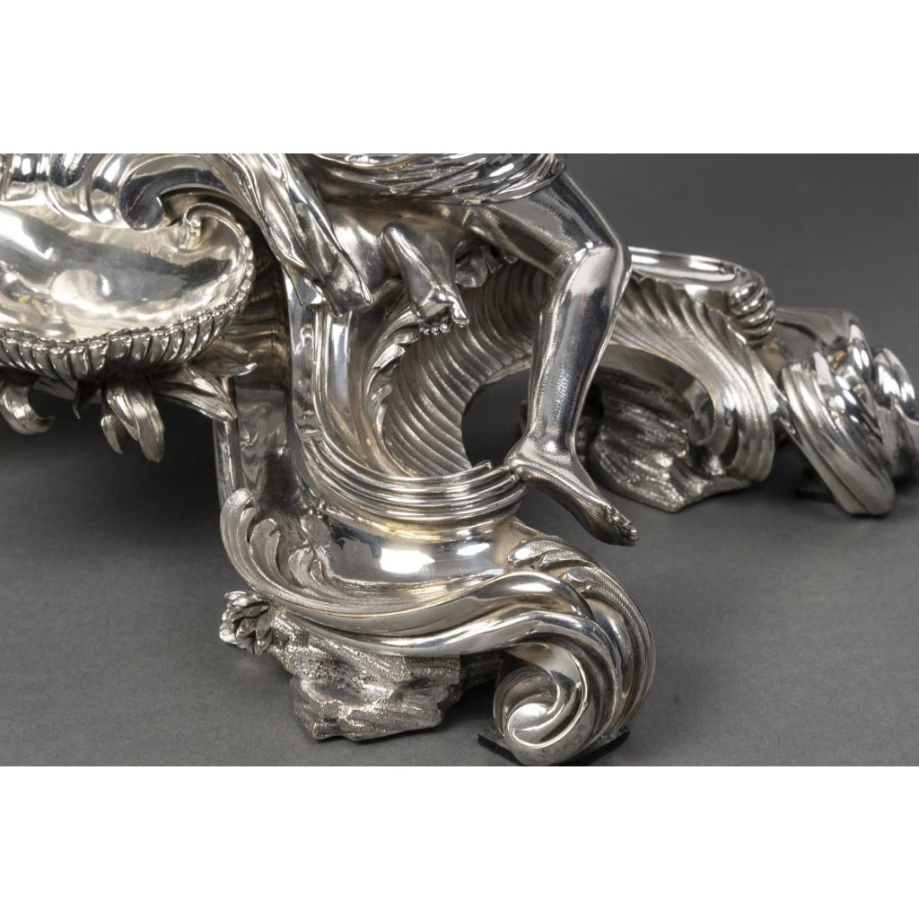 BOIN TABURET Centre de table en bronze argenté Epoque NAPOLEON III 15 BOIN TABURET Centre de table en bronze argenté Epoque NAPOLEON III 15