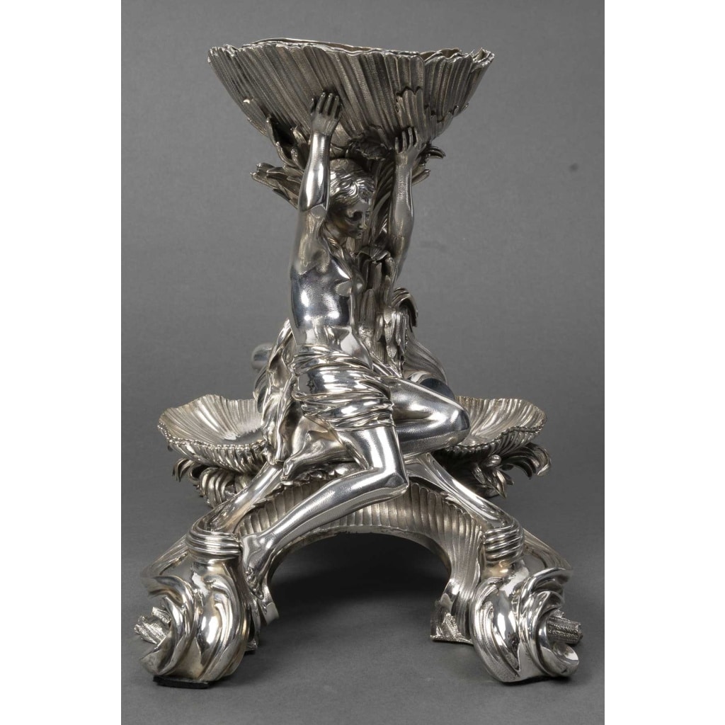 BOIN TABURET Centre de table en bronze argenté Epoque NAPOLEON III 11 BOIN TABURET Centre de table en bronze argenté Epoque NAPOLEON III 11