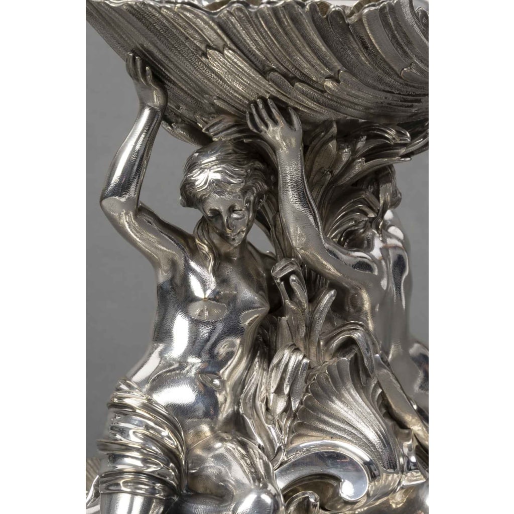 BOIN TABURET Centre de table en bronze argenté Epoque NAPOLEON III 10 BOIN TABURET Centre de table en bronze argenté Epoque NAPOLEON III 10