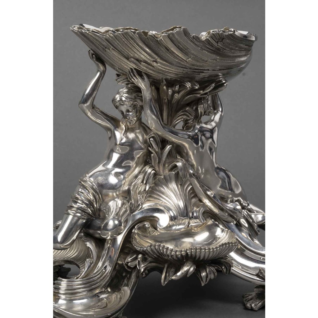 BOIN TABURET Centre de table en bronze argenté Epoque NAPOLEON III 8 BOIN TABURET Centre de table en bronze argenté Epoque NAPOLEON III 8