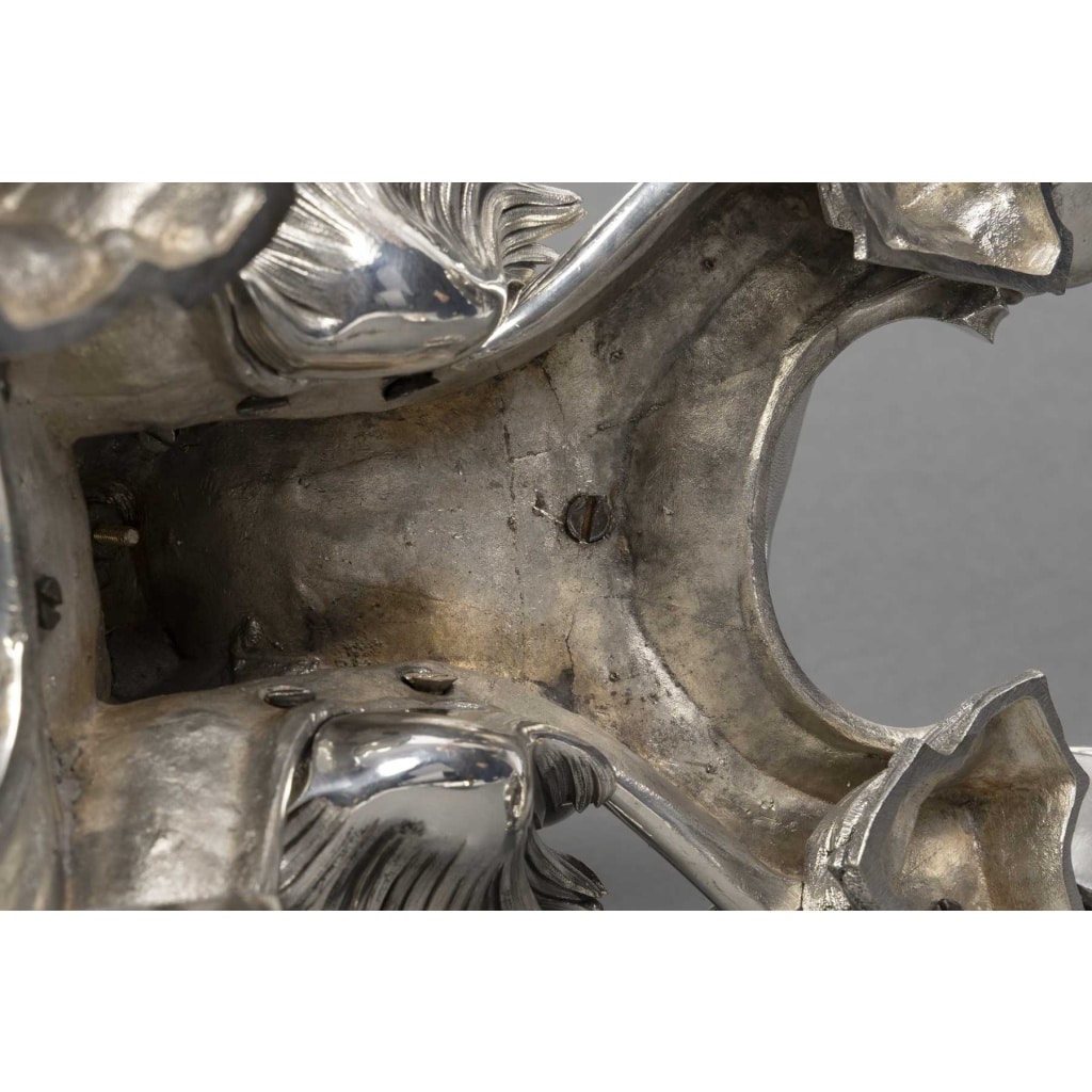 BOIN TABURET Centre de table en bronze argenté Epoque NAPOLEON III 5 BOIN TABURET Centre de table en bronze argenté Epoque NAPOLEON III 5