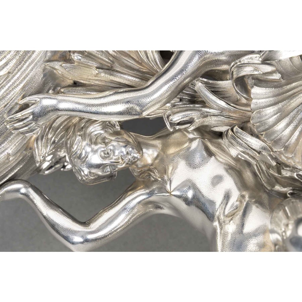 BOIN TABURET Centre de table en bronze argenté Epoque NAPOLEON III 3 BOIN TABURET Centre de table en bronze argenté Epoque NAPOLEON III 3