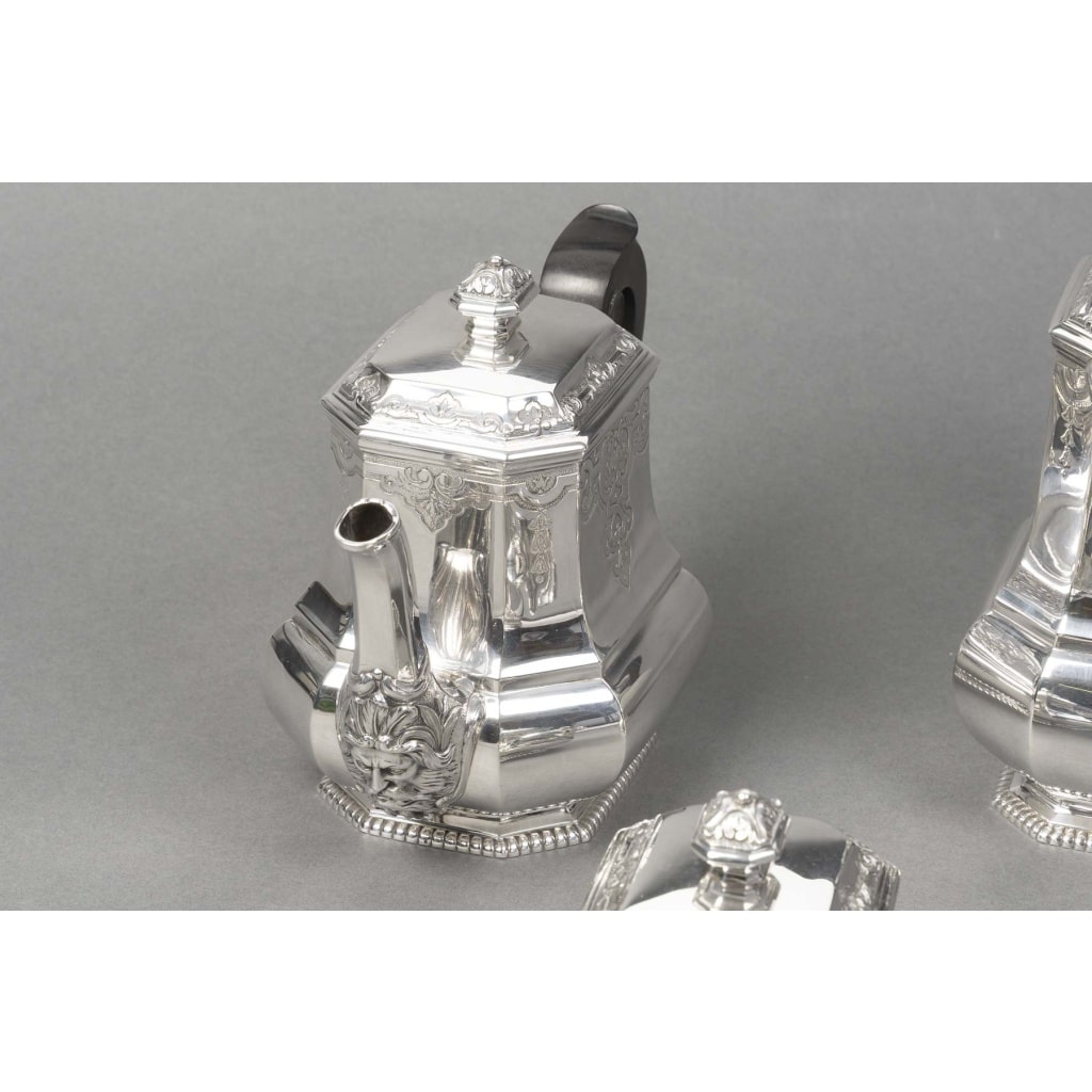 FOUQUET-LAPAR – Service à thé et café en argent massif 4 pièces XIXe 25 FOUQUET-LAPAR – Service à thé et café en argent massif 4 pièces XIXe 25