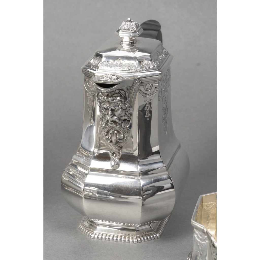 FOUQUET-LAPAR – Service à thé et café en argent massif 4 pièces XIXe 24 FOUQUET-LAPAR – Service à thé et café en argent massif 4 pièces XIXe 24