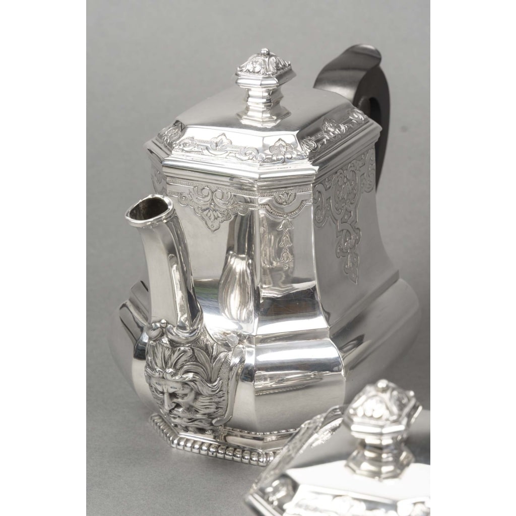 FOUQUET-LAPAR – Service à thé et café en argent massif 4 pièces XIXe 21 FOUQUET-LAPAR – Service à thé et café en argent massif 4 pièces XIXe 21