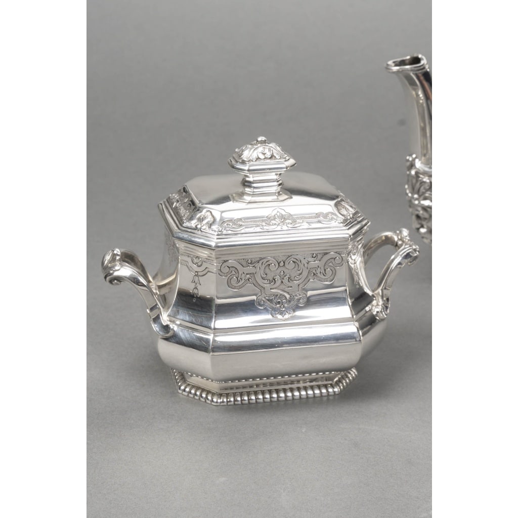 FOUQUET-LAPAR – Service à thé et café en argent massif 4 pièces XIXe 16 FOUQUET-LAPAR – Service à thé et café en argent massif 4 pièces XIXe 16