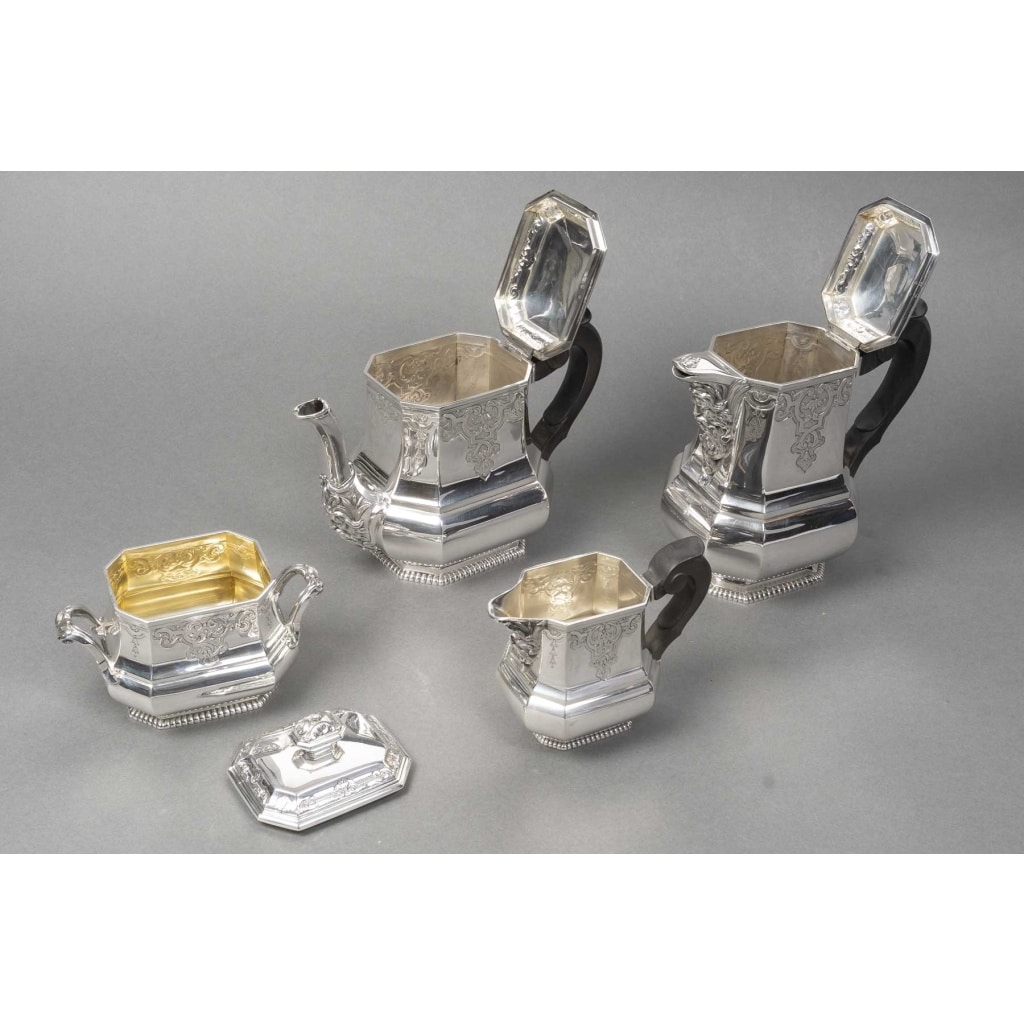 FOUQUET-LAPAR – Service à thé et café en argent massif 4 pièces XIXe 15 FOUQUET-LAPAR – Service à thé et café en argent massif 4 pièces XIXe 15