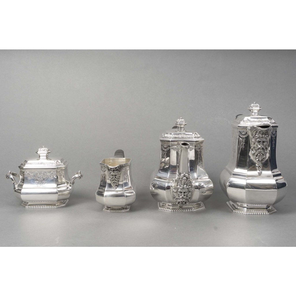 FOUQUET-LAPAR – Service à thé et café en argent massif 4 pièces XIXe 12 FOUQUET-LAPAR – Service à thé et café en argent massif 4 pièces XIXe 12