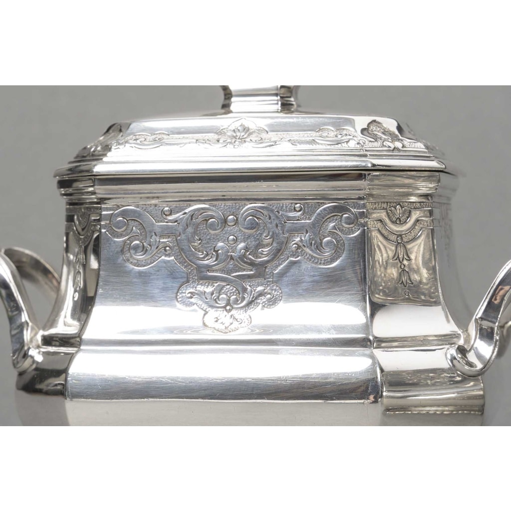 FOUQUET-LAPAR – Service à thé et café en argent massif 4 pièces XIXe 8 FOUQUET-LAPAR – Service à thé et café en argent massif 4 pièces XIXe 8