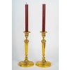 Paire de Flambeaux d’époque Directoire vers 1795-1799 en Bronze Ciselé et Doré, Montée en lampes 12 Paire de Flambeaux d’époque Directoire vers 1795-1799 en Bronze Ciselé et Doré, Montée en lampes 12