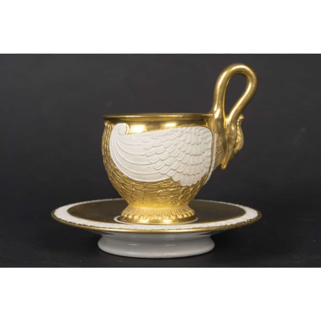Tasse cygne blanche et or Dagoty Paris 2