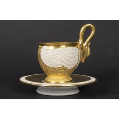 Tasse cygne blanche et or Dagoty Paris 2