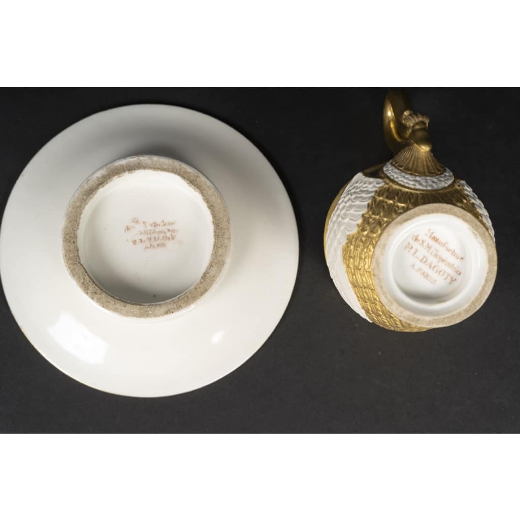 Tasse cygne blanche et or Dagoty Paris 5