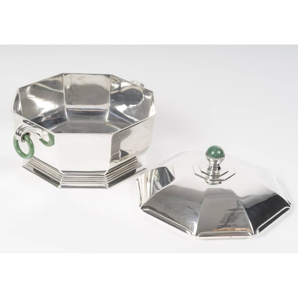 Orfèvre LEROY – Légumier en argent massif octogonal Epoque ART DECO 13 Orfèvre LEROY – Légumier en argent massif octogonal Epoque ART DECO 13