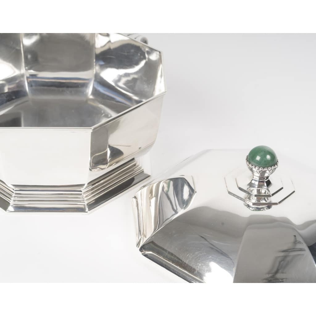 Orfèvre LEROY – Légumier en argent massif octogonal Epoque ART DECO 14 Orfèvre LEROY – Légumier en argent massif octogonal Epoque ART DECO 14