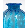 Vase « Fontaines » verre bleu électrique patiné gris de René LALIQUE 11