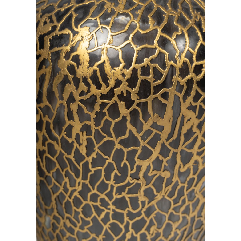 Grand vase amphore en céramique et laiton fondu des années 1950-60 3