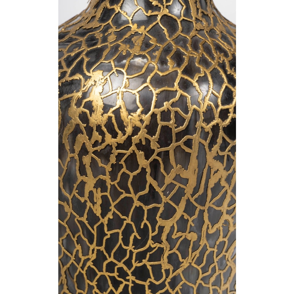 Grand vase amphore en céramique et laiton fondu des années 1950-60 5