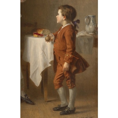 « Pierre Joseph TOUSSAINT (1822-1888) La tartine (Après le vernis nettoyé) »