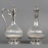 BOIN TABURET Paire d’aiguières en argent et cristal taillé Époque 1880 -1900 21