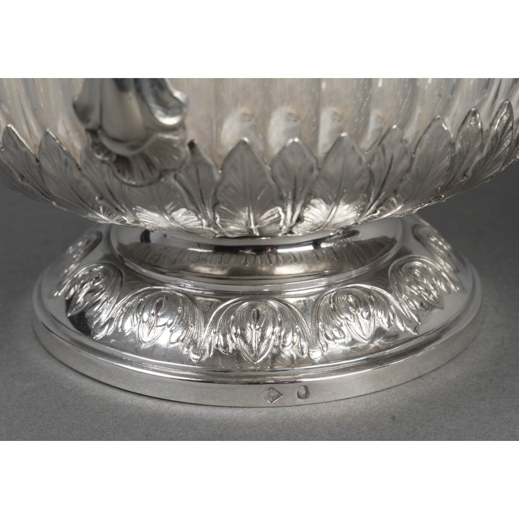 BOIN TABURET Paire d’aiguières en argent et cristal taillé Époque 1880 -1900 18