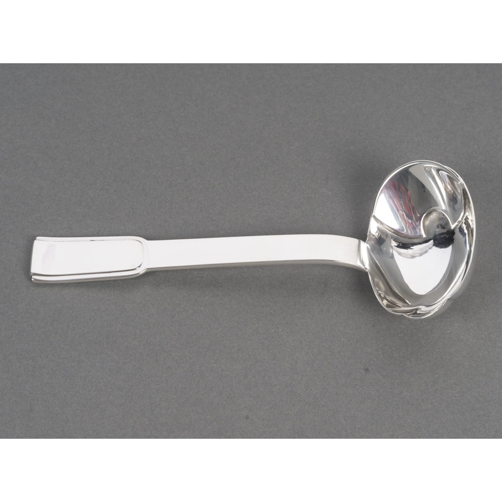 Jean PUIFORCAT Cuillère à sauce en argent massif Epoque ART DECO 4