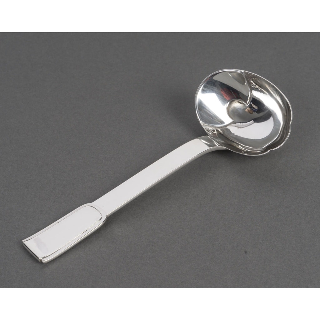 Jean PUIFORCAT Cuillère à sauce en argent massif Epoque ART DECO 5