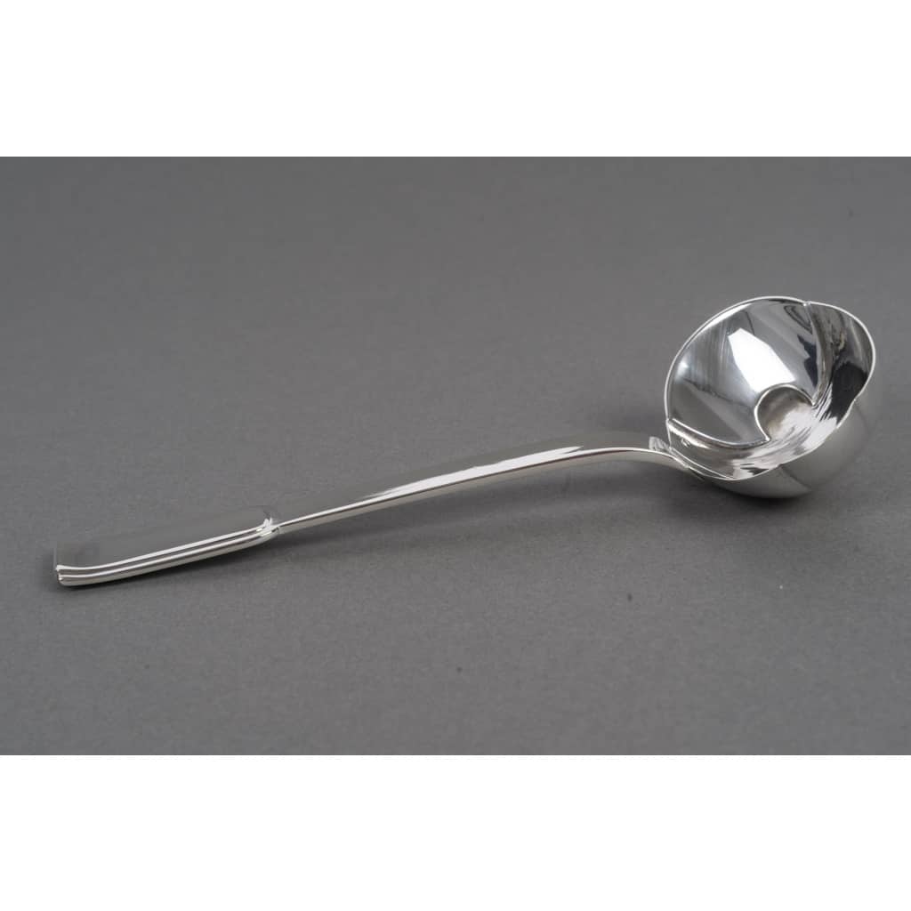 Jean PUIFORCAT Cuillère à sauce en argent massif Epoque ART DECO 11