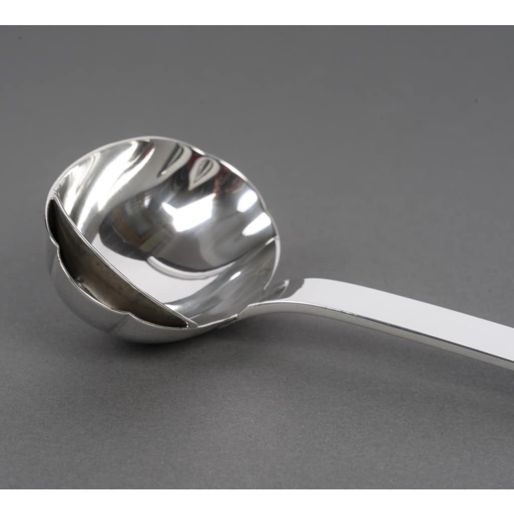Jean PUIFORCAT Cuillère à sauce en argent massif Epoque ART DECO 12