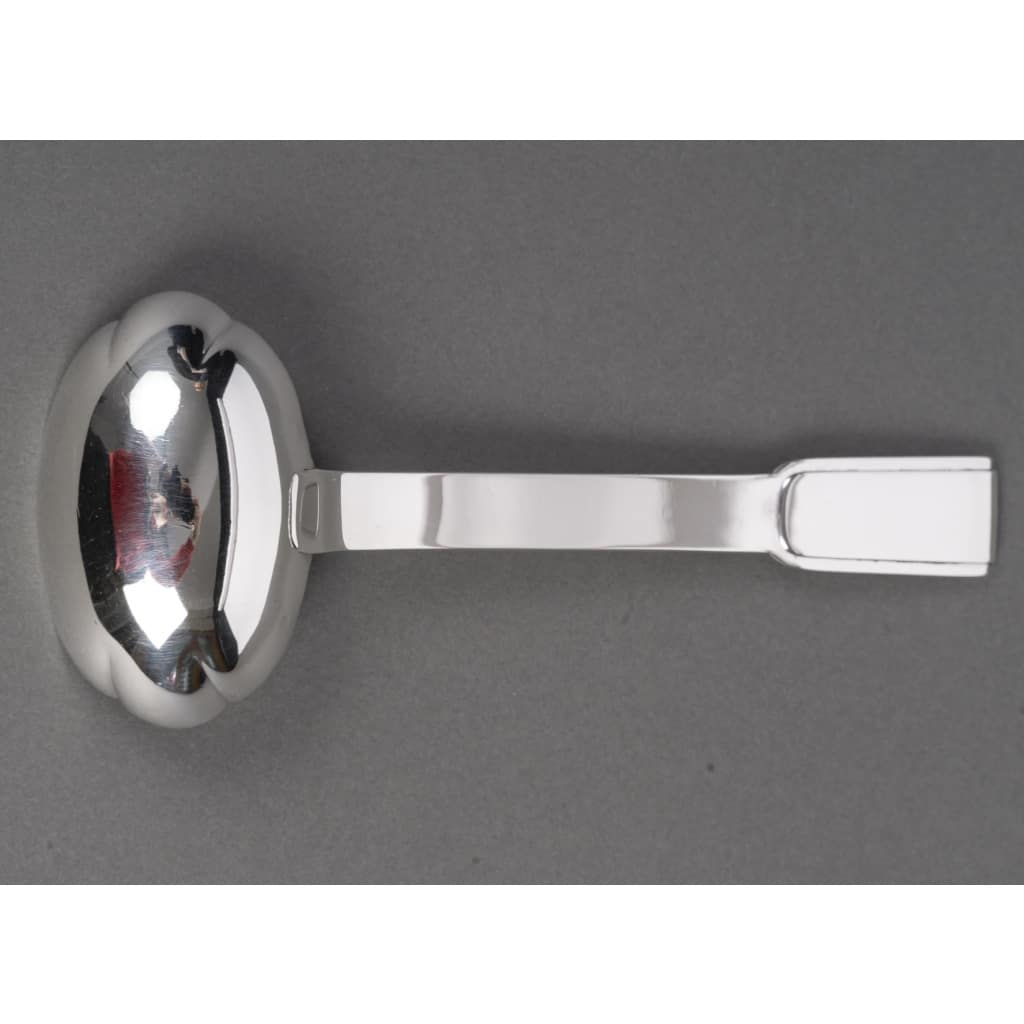 Jean PUIFORCAT Cuillère à sauce en argent massif Epoque ART DECO 14