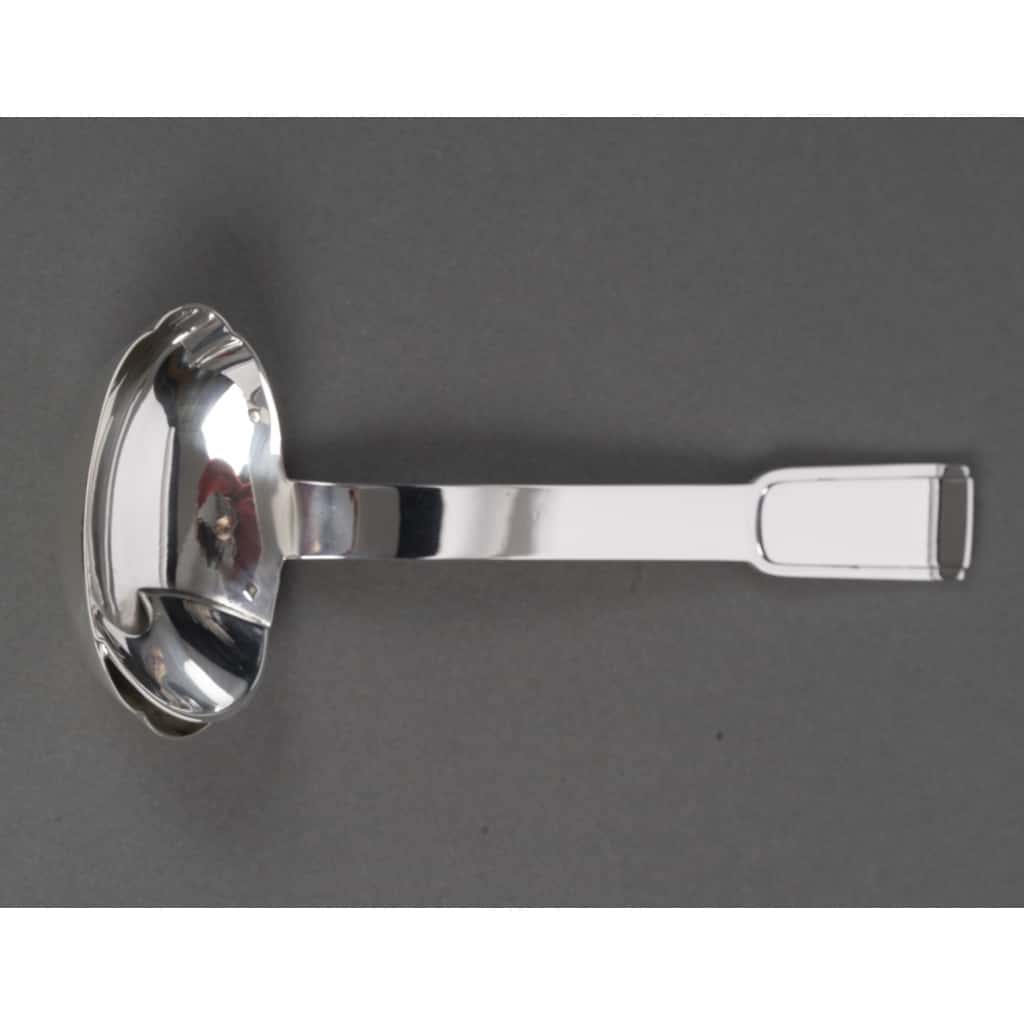 Jean PUIFORCAT Cuillère à sauce en argent massif Epoque ART DECO 15