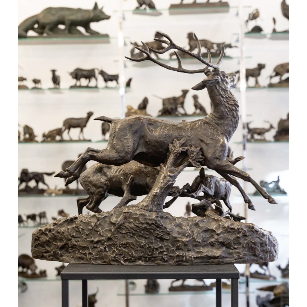 Sculpture – Famille De Cervidés , Clovis – Edmond Masson (1838-1913) – Bronze 5 Sculpture – Famille De Cervidés , Clovis – Edmond Masson (1838-1913) – Bronze 5