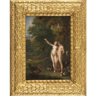 Adam et Eve dans les jardins d’Eden – Entourage d’Abraham Bloemaert (1564/66 – 1651)