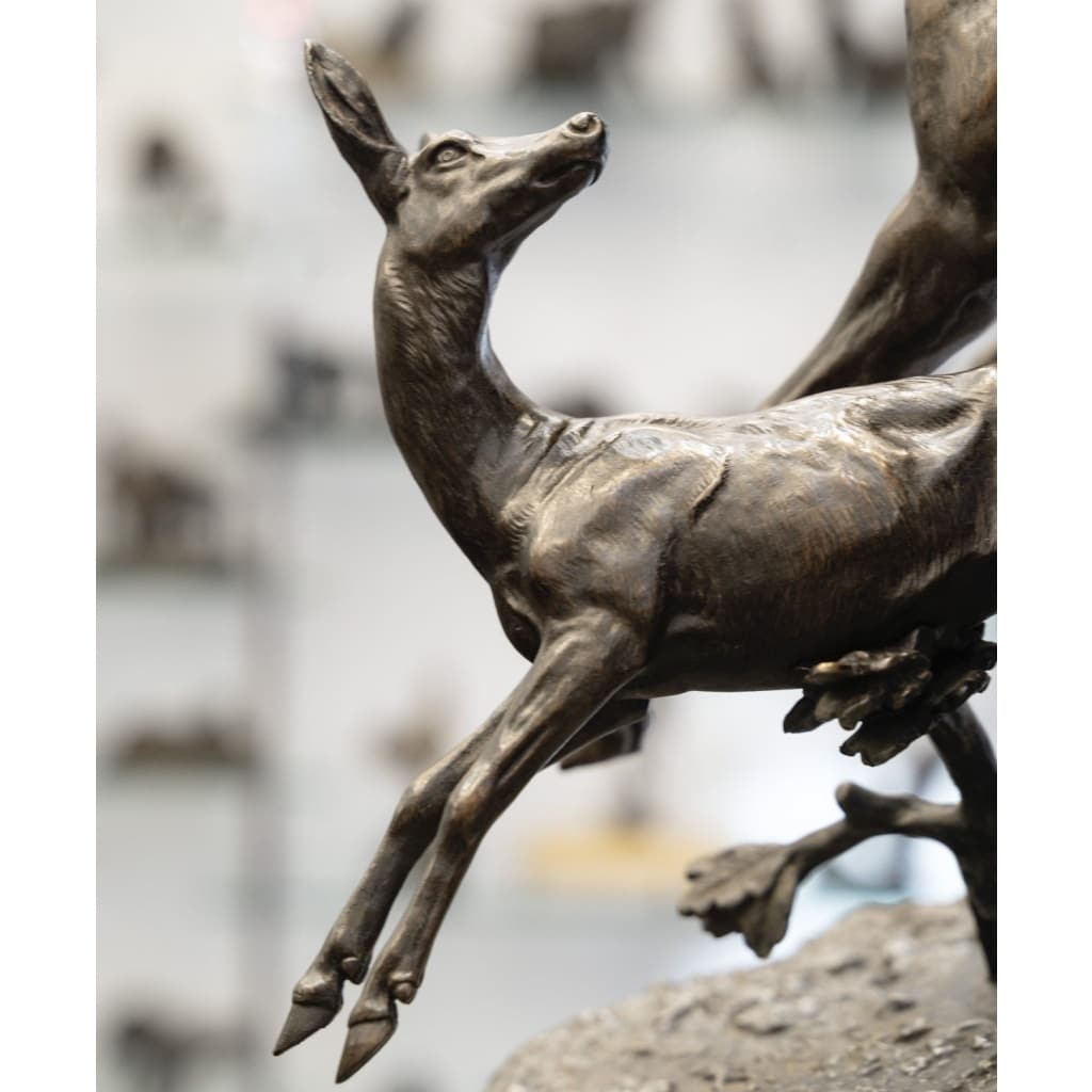 Sculpture – Famille De Cervidés , Clovis – Edmond Masson (1838-1913) – Bronze 10 Sculpture – Famille De Cervidés , Clovis – Edmond Masson (1838-1913) – Bronze 10