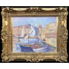 CANU Yvonne Le port de St Tropez animé Huile sur toile signée contresignée et titrée Certificat 24 CANU Yvonne Le port de St Tropez animé Huile sur toile signée contresignée et titrée Certificat 24